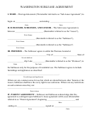 Fillable Washington Sublease Agreement Template Printable pdf