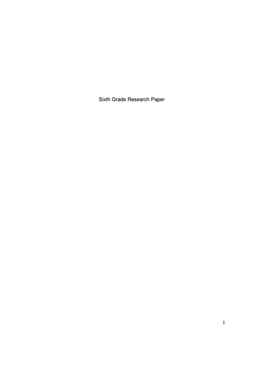 Sixth Grade Research Paper Format Template