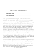 Subcontractor Agreement Printable pdf