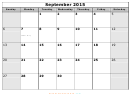 September 2015 Calendar Template