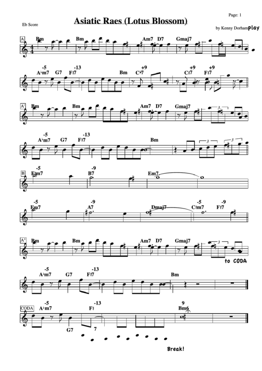 Asiatic Raes (Lotus Blossom) Sheet Music Printable pdf