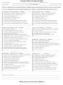 Customer House Cleaning Checklist