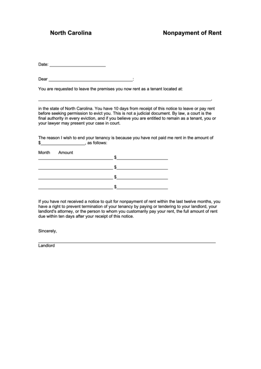Eviction Notice Template Nc Eviction Notice Template Nc