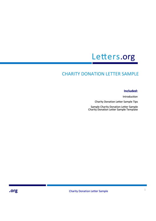 Sample Charity Donation Letter Template Printable pdf