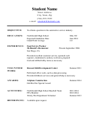 Student Resume Template