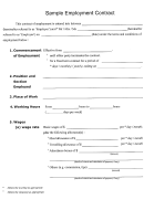 Sample Employment Contract