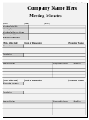 Company Meeting Minutes Template