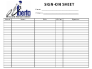 Event Sign-on Sheet Template