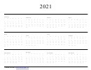 2021 Yearly Calendar Template