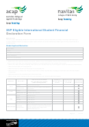 Fillable Svp Eligible International Student Financial Declaration Form Printable pdf