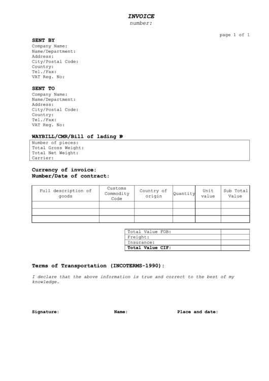 Sample Invoice Templates Printable pdf