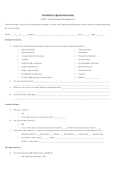 Nutrition Questionnaire Printable pdf