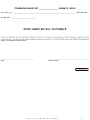 Form 2.3 - Entry Admitting Will To Probate
