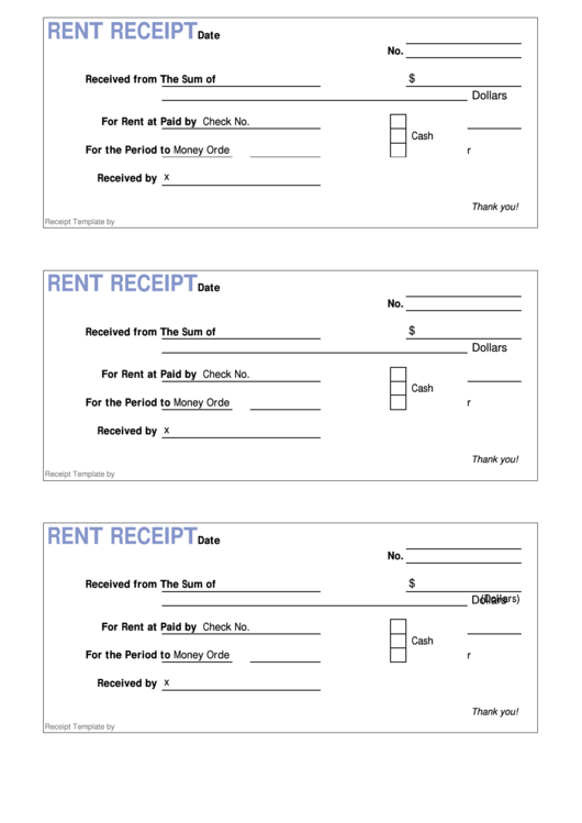 Fillable Rent Receipt Template (Fillable) Printable pdf