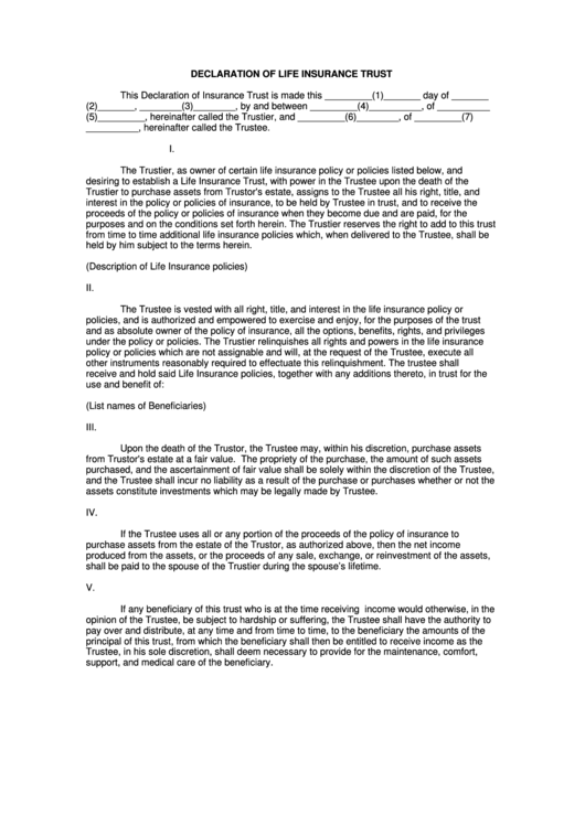Irrevocable Trust Template Irrevocable Trust Template