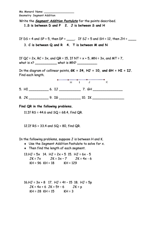 Geometry Worksheet Printable pdf