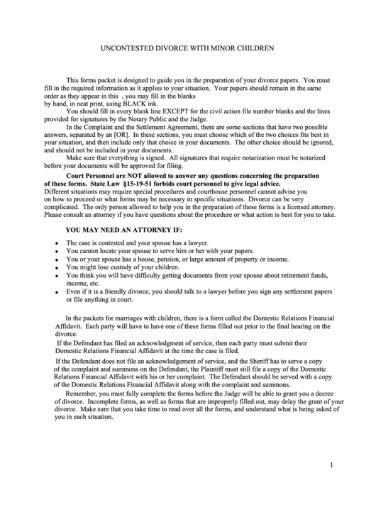 Complaint For Divorce Printable pdf