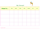 Tinkerbell Weekly Chore Chart For Kids