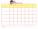 Dora Weekly Chore Chart For Kids