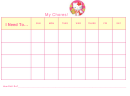 Hello Kitty Weekly Chore Chart For Kids
