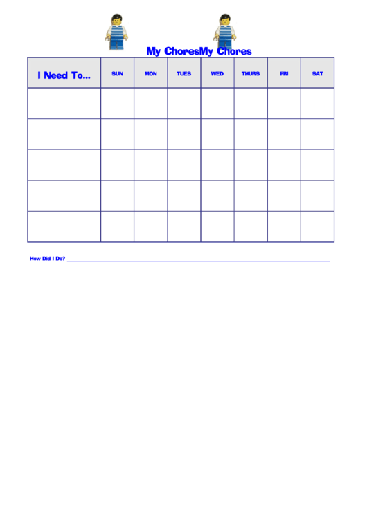 Lego Boy Weekly Chore Chart For Kids Printable pdf
