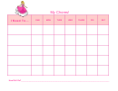 Cinderella Weekly Chore Chart For Kids - Pink