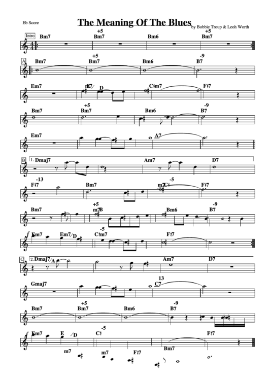 The Meaning Of The Blues Sheet Music Printable pdf