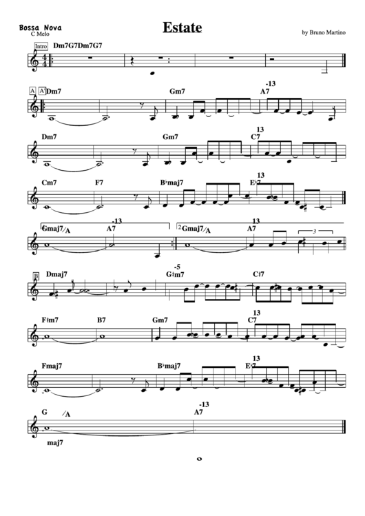 Estate Sheet Music Printable pdf