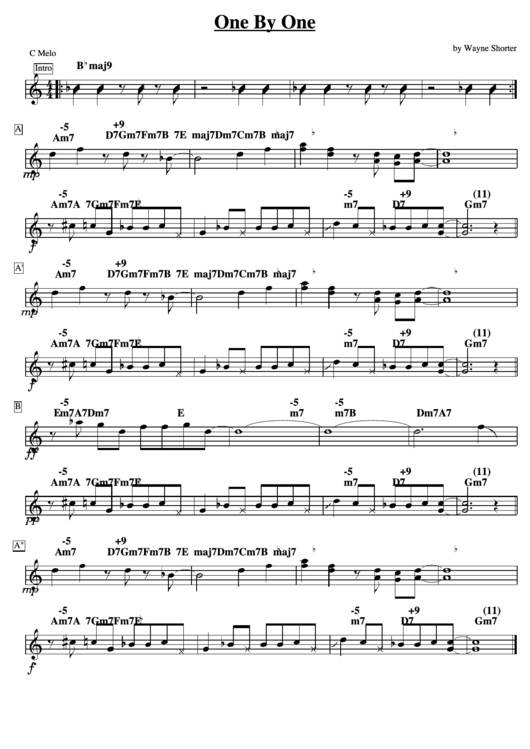 One By One By Wayne Shorter Printable pdf