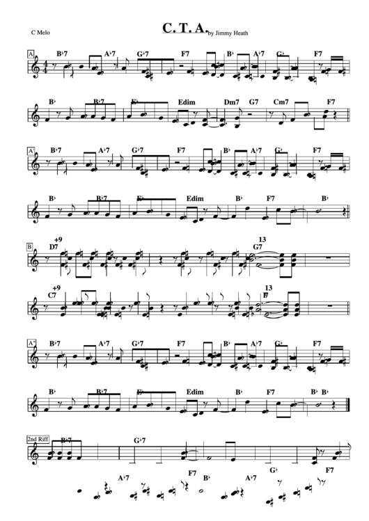 Sheet Music - C. T. A. C Melo Printable pdf
