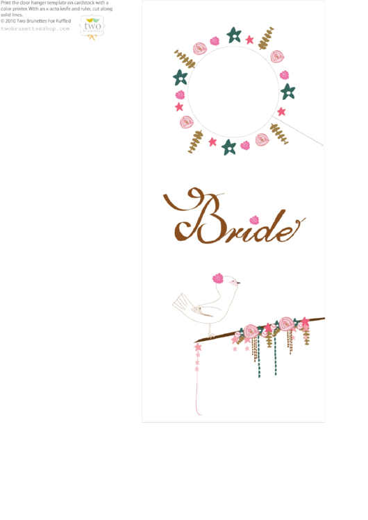 Wedding Door Hanger Template Printable pdf