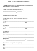 Fillable Hawaii Sublease Agreement Template Printable pdf