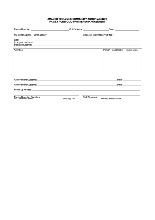 Amador Tuolumne Community Action Agency Family Portfolio Partnership Agreement Printable pdf