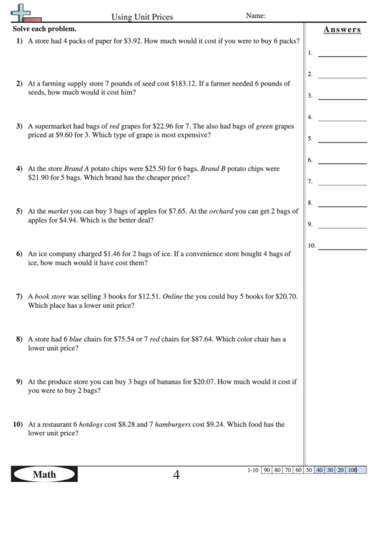 using-unit-prices-worksheet-with-answer-key-printable-pdf-download