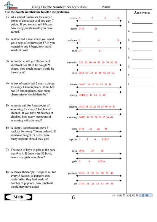 double-number-line-ratios-worksheets