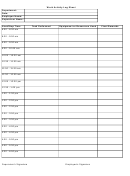 Work Activity Log Sheet