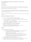 Senior Unix Systems Administrator/programmer - Job Description Printable pdf