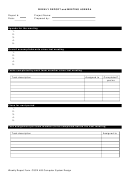 Weekly Report And Meeting Agenda Template