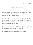 Sample Condolence Message
