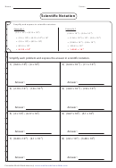 Simplifying Expressions In Scientific Notation Worksheet With Answer Key