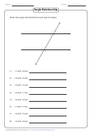 Angle Relationship Worksheet Template