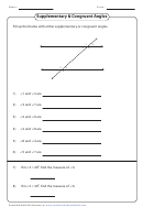 Supplementary And Congruent Angles Worksheet