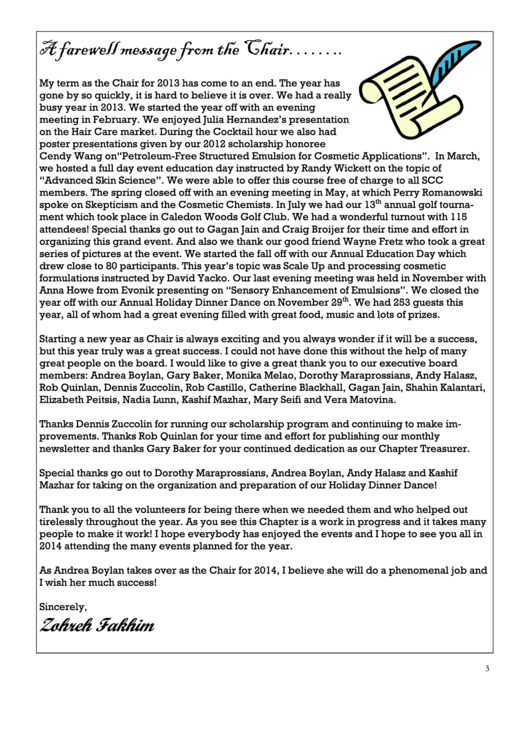 Farewell Letter Template From The Chair