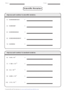 Expressing Numbers In Scientific Notation Worksheet With Answer Key Printable pdf