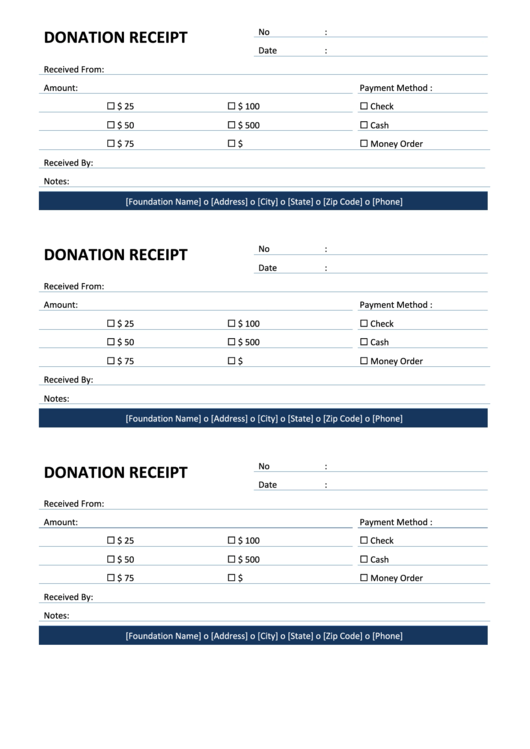 Donation Receipt Printable pdf