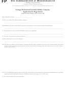 Fillable Foreign Professional Limited Liability Companyapplication For Registration - Commonwealth Of Massachusetts Printable pdf