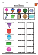 3d Shapes And Objects Worksheet With Answer Key