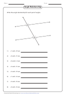 Angle Relationship Worksheet
