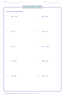Factoring Binomials Worksheet