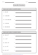 Expressing Numbers In Scientific Notation Worksheet With Answer Key